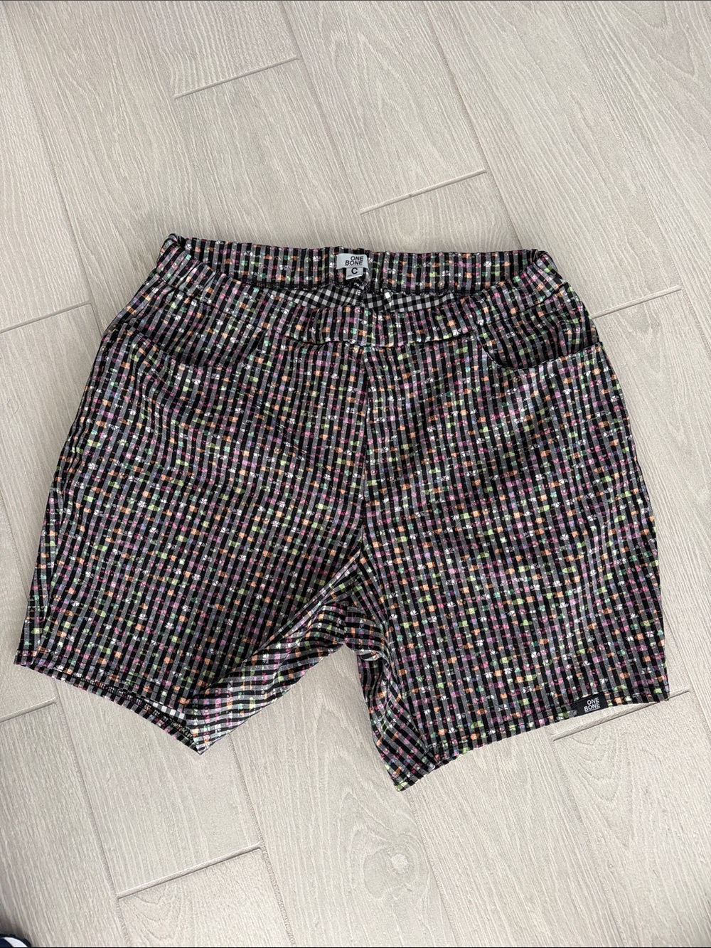 One Bone - Men's Multicolor Check Elastic-Waist Shorts - XL